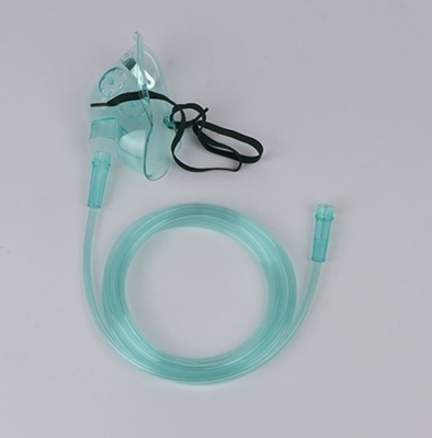Medical PVC Disposable Oxygen Mask Simple Portable Green