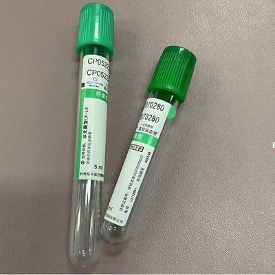 Espécimes verdes descartáveis do plasma do tubo da heparina para a bioquímica clínica