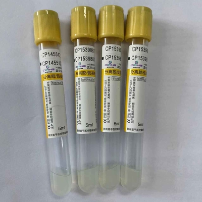 Tampão do amarelo do tubo da coleção do sangue do vácuo do ativador do coágulo do gel