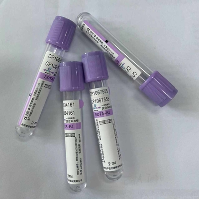 Tampa personalizada da cabeça da alfazema da coleção do sangue do EDTA K2 K3 tubo médico