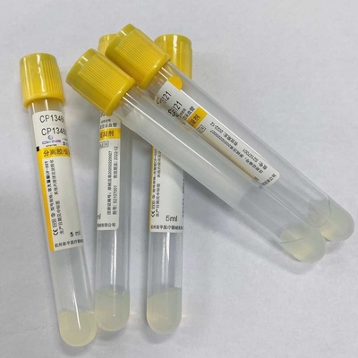 Amarelo aditivo do tubo da coleção do sangue do ativador do coágulo do gel