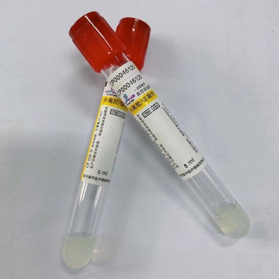 soro vermelho do tampão da laranja do tubo do ativador do coágulo 5ml que recolhe o teste