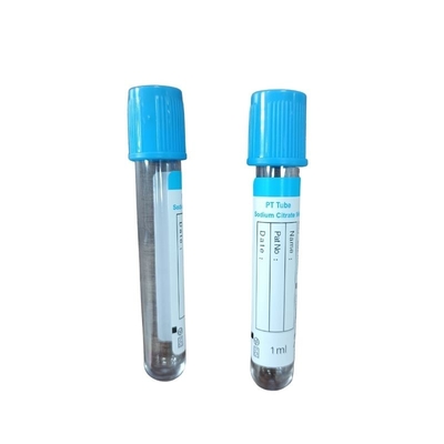 Coleta de sangue a vácuo tubo PT teste de laboratório de citrato de sódio com tampa azul