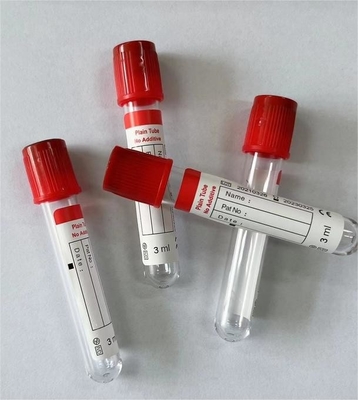 Tampão vermelho 10ml do vácuo de vidro plástico liso estéril dos tubos de ensaio da coleção do sangue