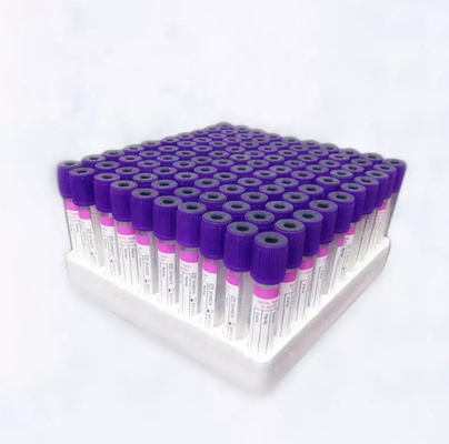 Coleção descartável de vidro do sangue do vácuo da alfazema K2 K3 do ANIMAL DE ESTIMAÇÃO do tubo do EDTA dos materiais de consumo médicos