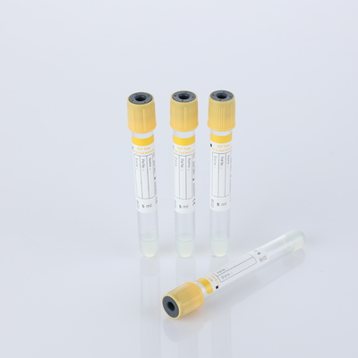 Tubos de recolha de sangue de vácuo médico seguros 1 - 10 ml Tubos de gel com tampa amarela