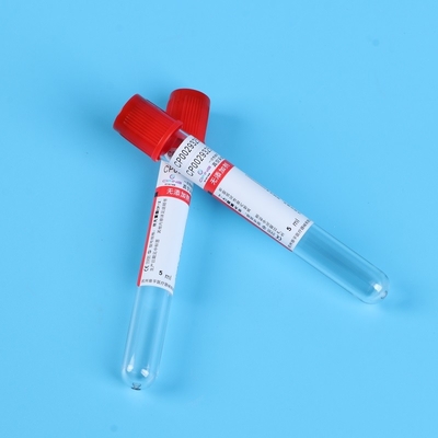 Recolha de sangue em um tubo simples sem anticoagulantes Esterilização de tubo vermelho superior