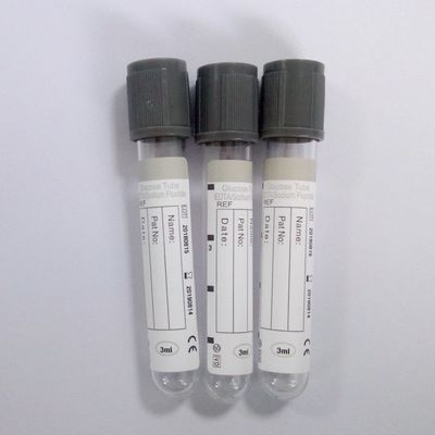 Tubo de coleta de sangue a vácuo com fluoreto de sódio cinza (EDTA/heparina sódica) 13*75mm, 2,3,4ml para determinação do valor da glicose no sangue