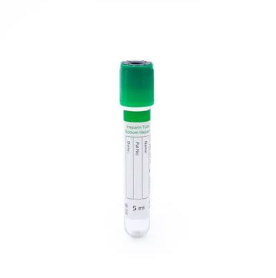 Capuz verde, tubo de recolha de sangue de vácuo descartável com heparina de lítio/aditivo de heparina de lítio